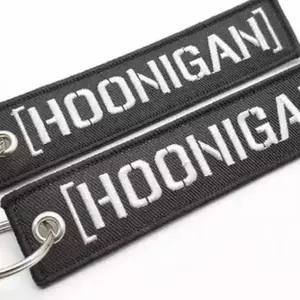 PrimeSecrets Hoonigan Embroidered  for Motorcycles, Scooters, Cars, Mopeds, Backpacks and Gifts for Men and Women Ken Block black casual keychains