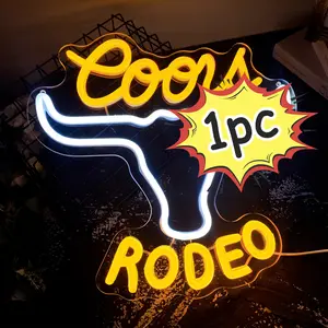 Neon Beer Signs Crs LED - Brightness Adjustments Usb Powered, Beer Logo Western Rodeo Neon Signs for Wall Decor, Cow Skull Light neon signs for man cave,Room & Party & Bar Decorations for Boyfriends