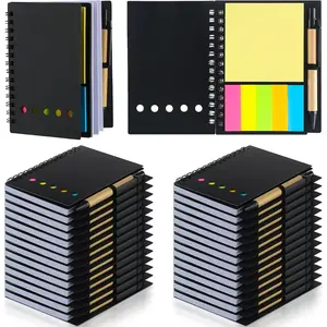 30 Pack Lined Spiral Notebook Small Notepad and Pen Set Steno Pads Black Pocket Notebook for Business Office School Supplies