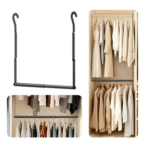Adjustable Heavy-Duty Closet Rod Extender, Space-Saving Clothing Hanging Rod, 1 Piece, Ideal for Wardrobe Organization