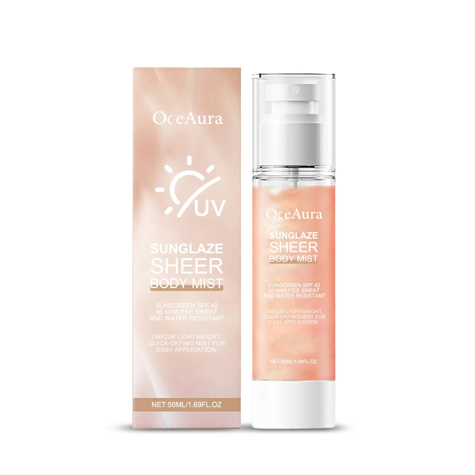 OceAura Refreshing Protective Spray Moisturizes Summer Outdoor Uv Protection Refreshing Non-Sticky Spray