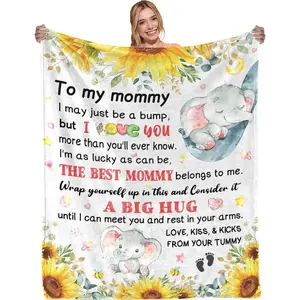 Gifts for Expectant Moms on Christmas - Pregnant Mom Gifts, Mommy to Be Gift, Pregnancy Gifts for First Time Moms, Mom to Be Gift, Soft Flannel Throws Blankets for New Mommy 50“ x 60“