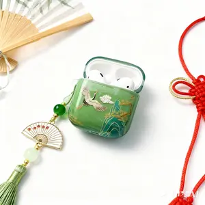 Lucky Chinese Crane AirPods Silicone Case - Fits AirPods Pro 3/AirPods 4, Durable Shockproof Protection, Symbolizes Peace & Auspiciousness, Perfect Gift