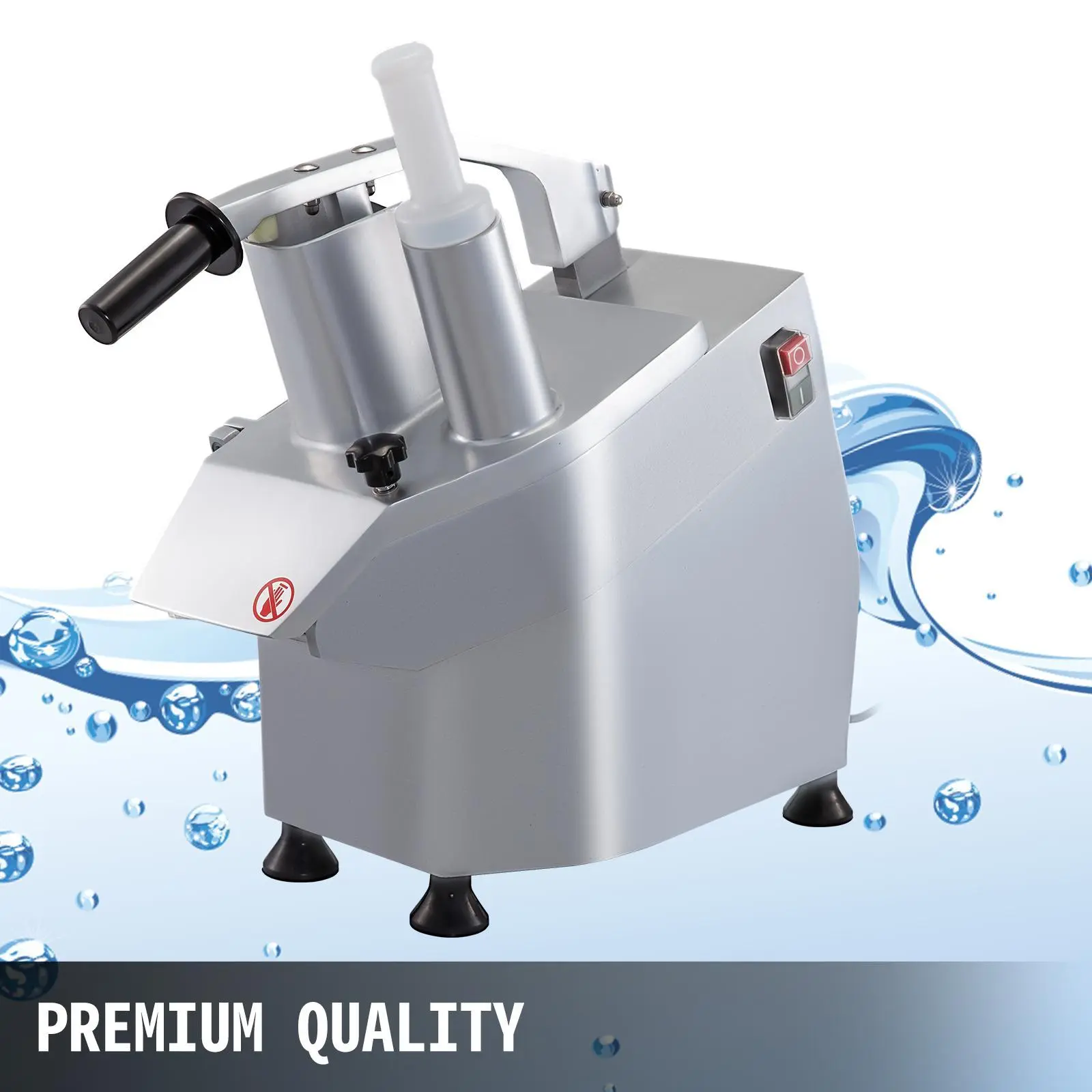 【SummerFinds】VEVOR 110V Commercial Food Processor 2 Feeding Holes, 550W Electric Vegetable Slicer 1600 RPM, Stainless Steel Vegetable Processor Detachable 6-blades, 3mm/4mm/7mm Shred, 2mm/4mm Slice