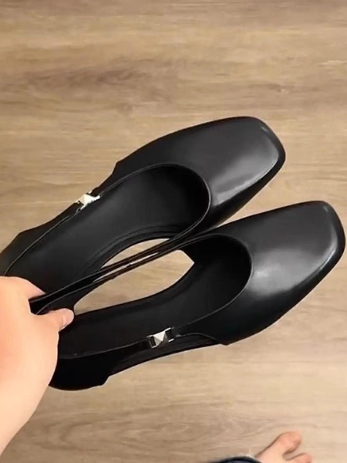 Women's Square Toe Low-Top Single Shoe, Ultra Comfortable Soft PU Leather Sole, Versatile Commuter Work Shoes, Casual Fashion Stylish Classy Elegant Footwear, Strap Heels, Mary Jane Shoes