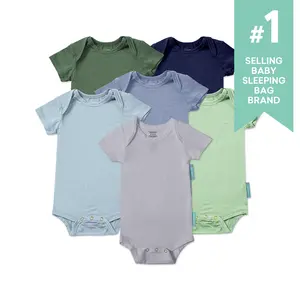 PurComfy Baby Onesies 6-Pack Supersoft Bamboo Short Sleeve Bodysuits for Newborns & Toddlers 0-24M Eczema-Friendly Sleepwear for Boys & Girls