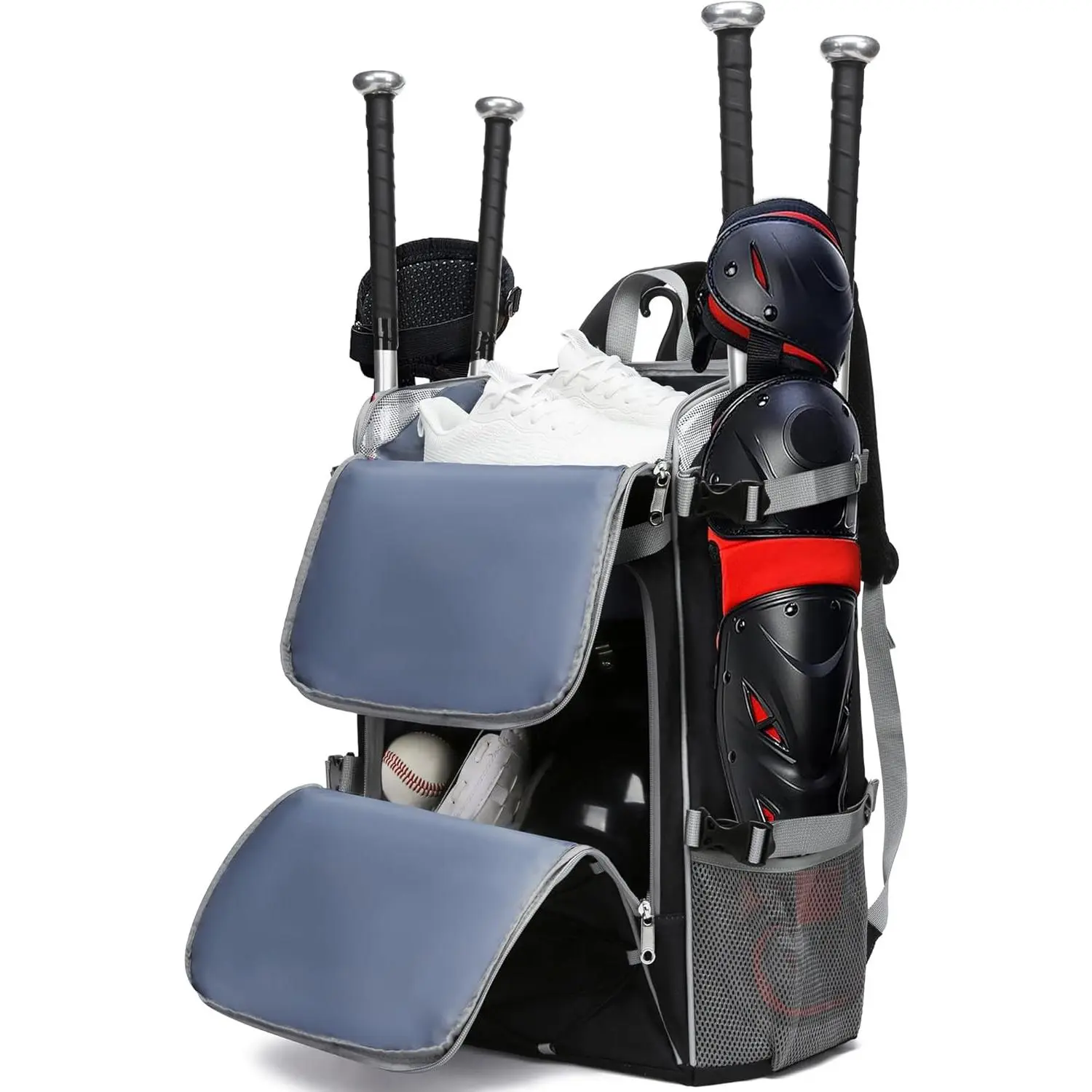 Baseball Softball Catchers Gear Bag for Helmet Chest Protector Leg Guards Cleats Large Baseball Softball Bat Backpack for Boys Girls Catchers Equipment Bag for Youth Adult