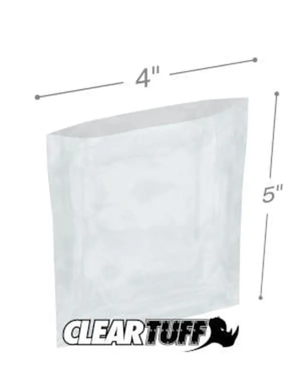 International Plastics PB20405 4 x 5 in. Clear Poly Bags, 0.002 Gauge - Case of 1000
