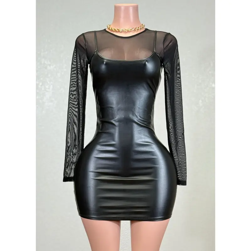 men in black dress Whipped Slip in Black | Black Mini Slip Dress main image 0