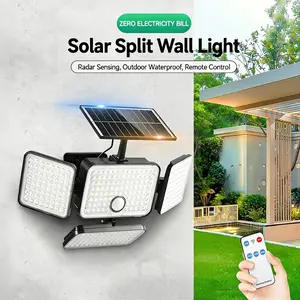 CTM Solar Outdoor Lights 3500LM with 301 LED Chips 4-Head Adjustable Spotlight 3 Modes IP65 Waterproof for Courtyard Garage Porch Swimming Pool Garden Barn Yard Home Decoration