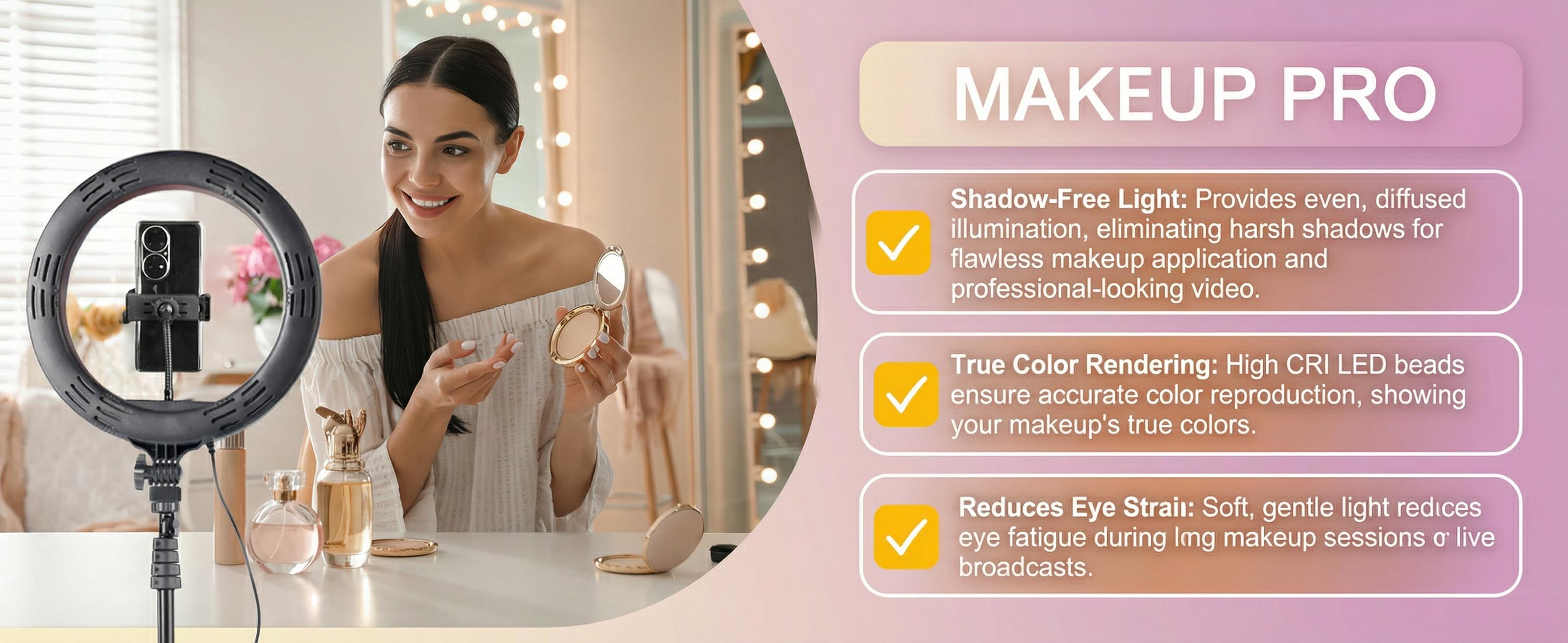 【Flash Sale】10" Adjustable Led Fill Light With Extendable Tripod Stand, Ring Light For 3 Color Mode, Dimmable Selfie Light For Video Recording, Makeup, Photography, Live Stream, TikTok, Youtubers, Content Creator, Cellphone Mount#SummerVibes