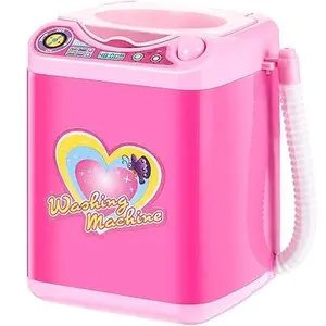 Christmas Mini Toy Washing Machine Makeup Brush Cleaner Plastic Electric Automatic Washing Machine Sponge Cleaning Toy for Girls Ladies