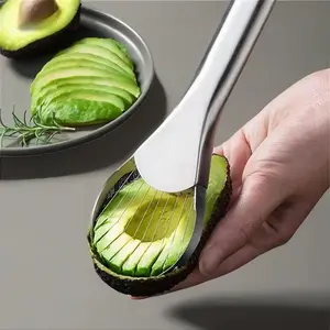 Stainless Steel Avocado Slicer, Slicer Dicer Cutter, 1 Count Fruit Cutter, Fruit & Vegetable Cutter Tool, Durable Vegetable Slicer, Kitchen Gadgets, Household Kitchen Products, Kitchen Accessories