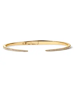 PAVOI 14K Gold Plated Cubic Zirconia Claw Bangle Bracelet - Elegant CZ Cuff Bracelets for Women