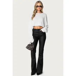 Luna Faux Leather Flare Jeans
