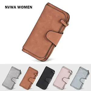 Valentine's Day Gift Selection Women and men Wallet Leather Blocking Designer Tri fold Card Holder Ladies Clutch with ID Window Credit Gift for Men