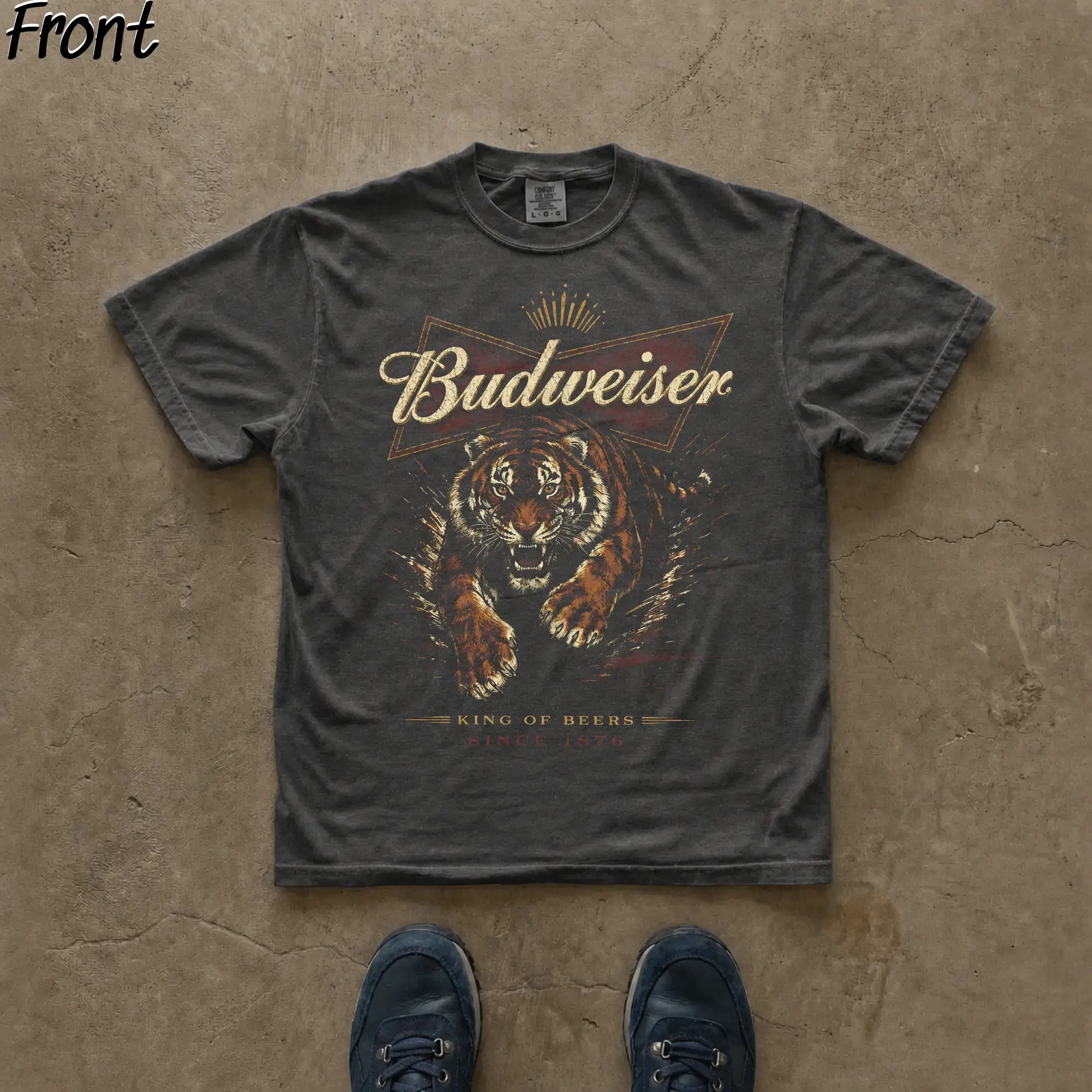 Vintage 90s Budweiser Tiger Graphic Tee,This Buds For You Shirt, King of Beers Since 1876 Merch, USA Beer, Budweiser Beer Shirt, Y2K Grunge Gothic Tees, Gen Z Humor Tee, 100% Cotton Lightweight Shortsleeves, Perfect Gifts for Beer Lovers