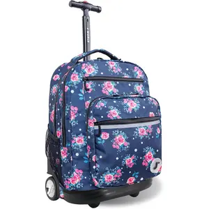 JWorld Sundance 20" Laptop Rolling Backpack - Navy Rose