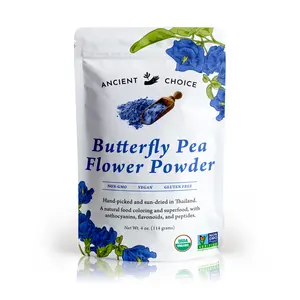 Ancient Choice - Butterfly Pea Flower Powder, 4 oz. | Blue Matcha Tea | Ceremonial (Highest) Grade | USDA Organic, Non-GMO, Vegan, Gluten-Free, Caffeine-Free | Natural Food Coloring