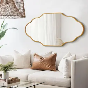 TVF Wall Mirror 36"x20" with Aluminum Alloy Frame - Modern Design for Living Room & Bedroom - HD Reflection & Two Way Hanging - Stylish Bathroom Decor