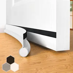 Door Draft Stopper Bottom One Sided Door Draft Blockers,37" Cutable Under Door Draft Blocker Insulator Door Sweep Weather Stripping Soundproof,Fits for Interior/Exterior Doors,1 Pack,White