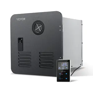12V DC RV Tankless Water Heater, 55000BTU Instant Hot Water Unit with 15x15 in Black Door, NPT Connectors, Segmented Burner, Remote & Touch Controls, Ideal for RVers' Everyday Use