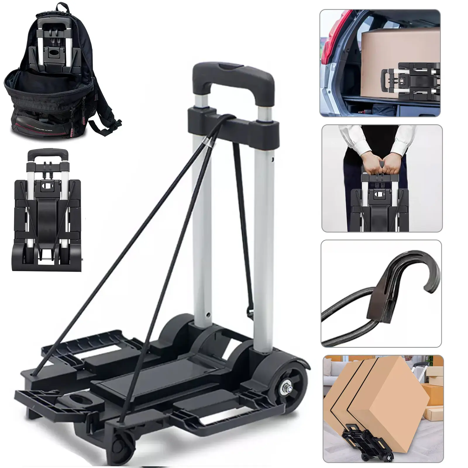 Heavy Duty Platform Cart Dolly Folding Moving Luggage Hand Truck Trolley 70lbs