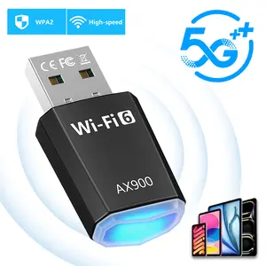 WiFi 6 AX900 5G/2.4G Dual Band USB Wireless Network Card, High Speed USB2.0 Adapter Dongle, WPA-PSK/WPA2 Security, Hotspot Sharing, For Windows 7/8/8.1/10/11