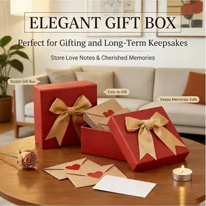 DIY Love Notes Box - 30/60 Blank Mini Note Cards with Envelopes, Cute Romantic Gifts for Boyfriend, Girlfriend, Husband & Wife, Ideal for Birthday & Valentine’s Day、graduation gifts、mid year sale