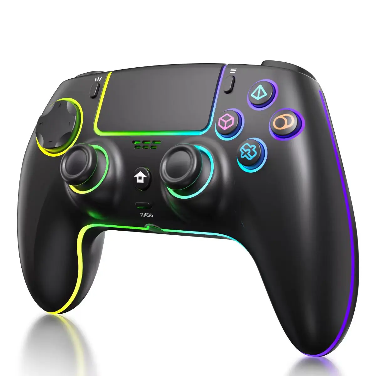Wireless Macro Controller for PS5 Pro/PS5/PC/Steam Deck – Hall Effect Anti-Stick Drift Joysticks & Triggers, Back Paddles, RGB Lighting, Turbo, Headphone Jack