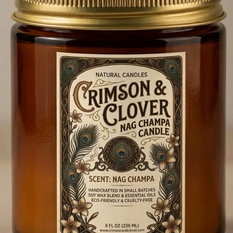 Crimson & Clover Elixirs Nag Champa - Scented Candle, Home Decor Aroma Candle for Home Supplies