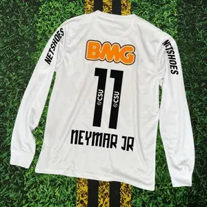 12 13 Santos Home Retro No.11 Neymar Long sleeved Soccer Jersey