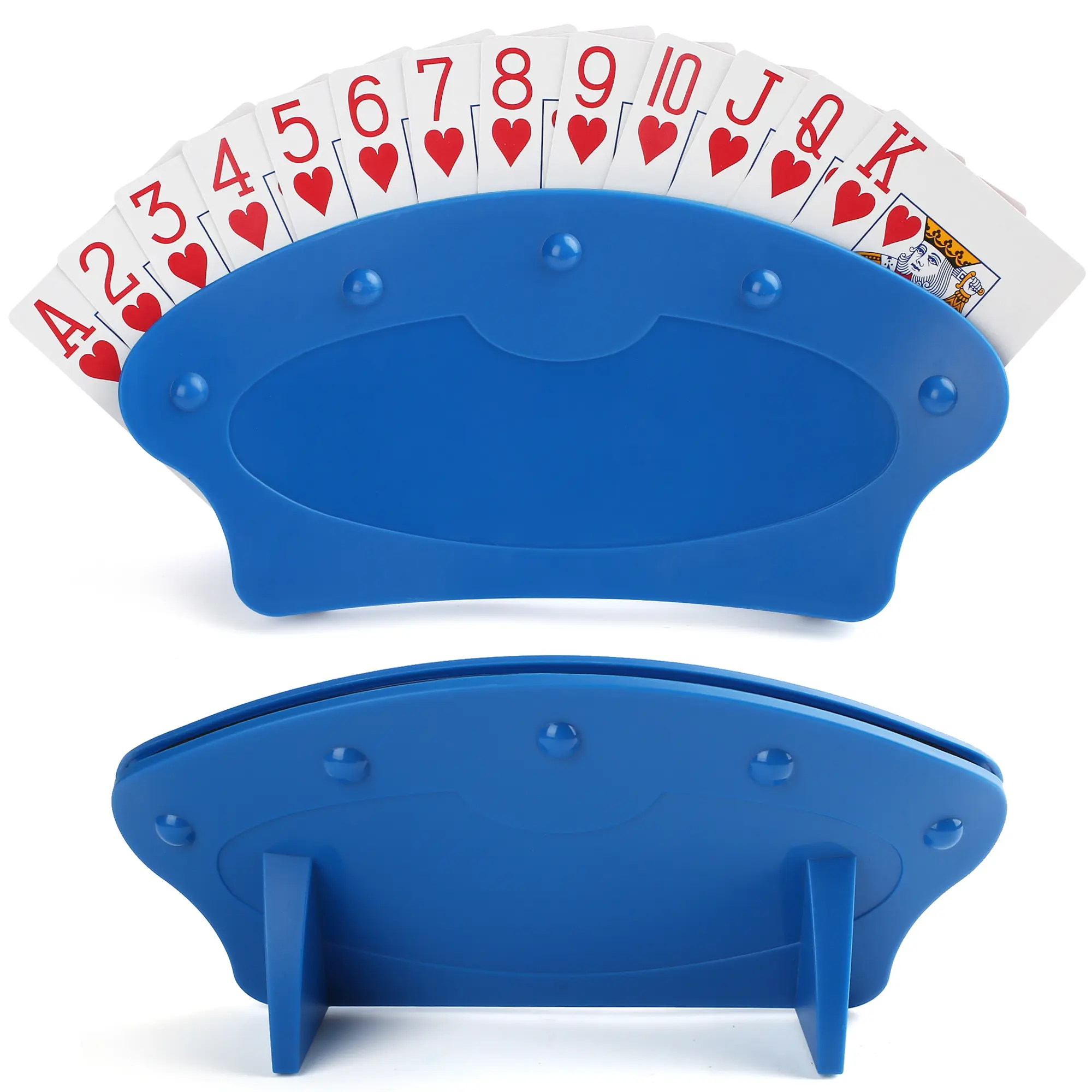 LotFancy Playing Card Holder for Adults Kids Seniors, 2 Pack, Card Holders for Playing Cards, Family Card Game Nights, Canasta, Poker Parties, Plastic, Hands Free