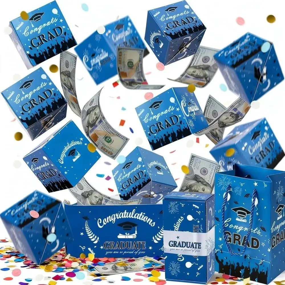 Graduation Cash Explosion Gift Box Set for Her/His - Pop-up Surprise Money Box, Holds Cash, Cards, Jewelry, Graduation Pop-up Gift Box