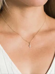 Lightning Pendant Necklace, Trendy Charms Necklace, Stainless Steel Jewelry for Party, Dainty Chain, Daily Clothing Decor, Trendy All-match & Exquisite Jewelry for Birthday Gift, Dainty Necklaces