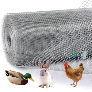 48in x 100ft 19Ga 1/4in Hot-Dipped Galvanised Hardware Cloth Fencing, Roll with Snips/Gloves, Welded Metal Netting for Poultry Animals, Garden Plant Supports & Cage Screens, Fencing Galvanised