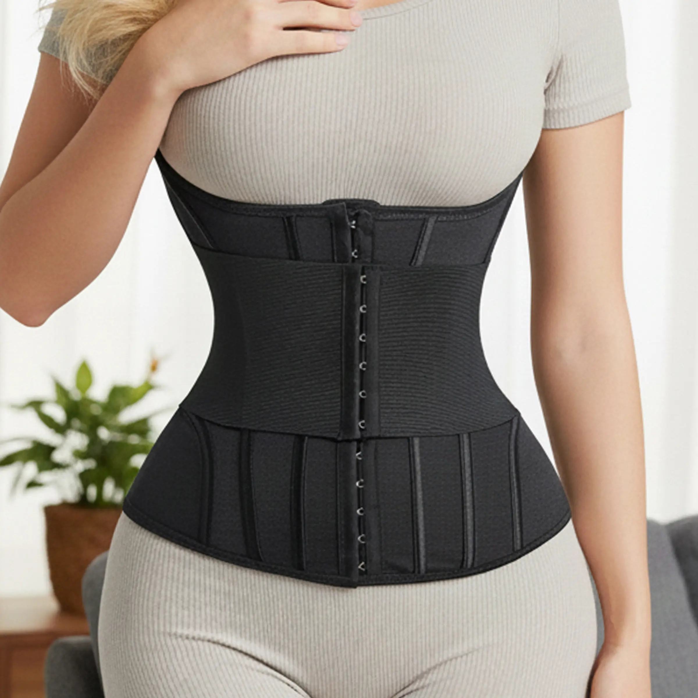 Women's Simple Casual Sport Waist Belt, High-Efficiency Abdominal Support, Adjustable Hook-And-Loop Faja, Fitness Back Brace for Daily Use, Shapewear