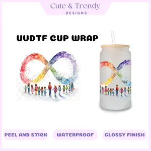 Autism Infinity Sign UVDTF Decal for 16oz cups