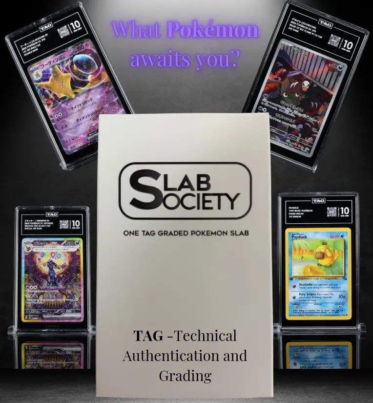 Slab Society - Authentic TAG Graded Pokémon Cards - Technical Authentication and Grading Collectibles