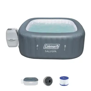 Coleman SaluSpa AirJet Inflatable Square Hot Tub with Soothing Jets