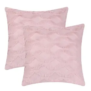 REGALWOVEN 2 Pcs Soft Plush Decorative Throw Pillow Covers Boho Cushion Case with Velvet for Bedroom Living Room 18 x 18 Inch