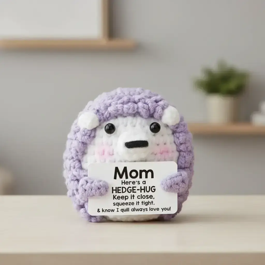 Cute Hedgehog Design Crochet Ornament, Funny Birthday Gift for Mom, Handmade Crochet Cute Hedgehog, Unique Presents for Step Mom Mother-In-Law, Crochet Figure, Crochet Animals