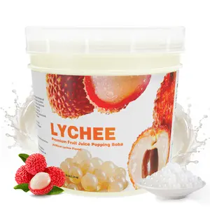 T&Tea Lychee Popping Boba Pearls 2.76 LB, No Added Sugar,Vegan Bursting Boba Pearls for Bubble Tea, Beverages, Shakes, Desserts, Smoothies & Ice Cream Topping