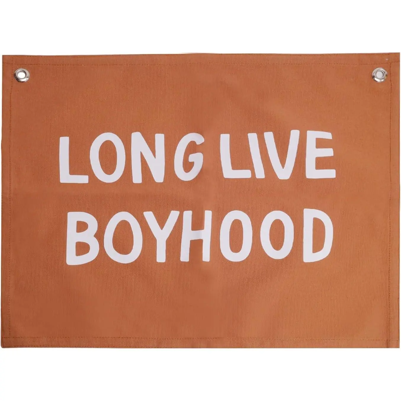 Canvas Long Live Boyhood Banner Wall Flag Wall Art for , 12"x 16" Modern  Room Decor Canvas Banner Brown Flag