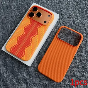 Magnetic Kevlar Carbon Fiber Phone Case for iPhone 17 Pro, Matte Finish, Protective Cover for iPhone 16 Pro Max, 15/14/13/12