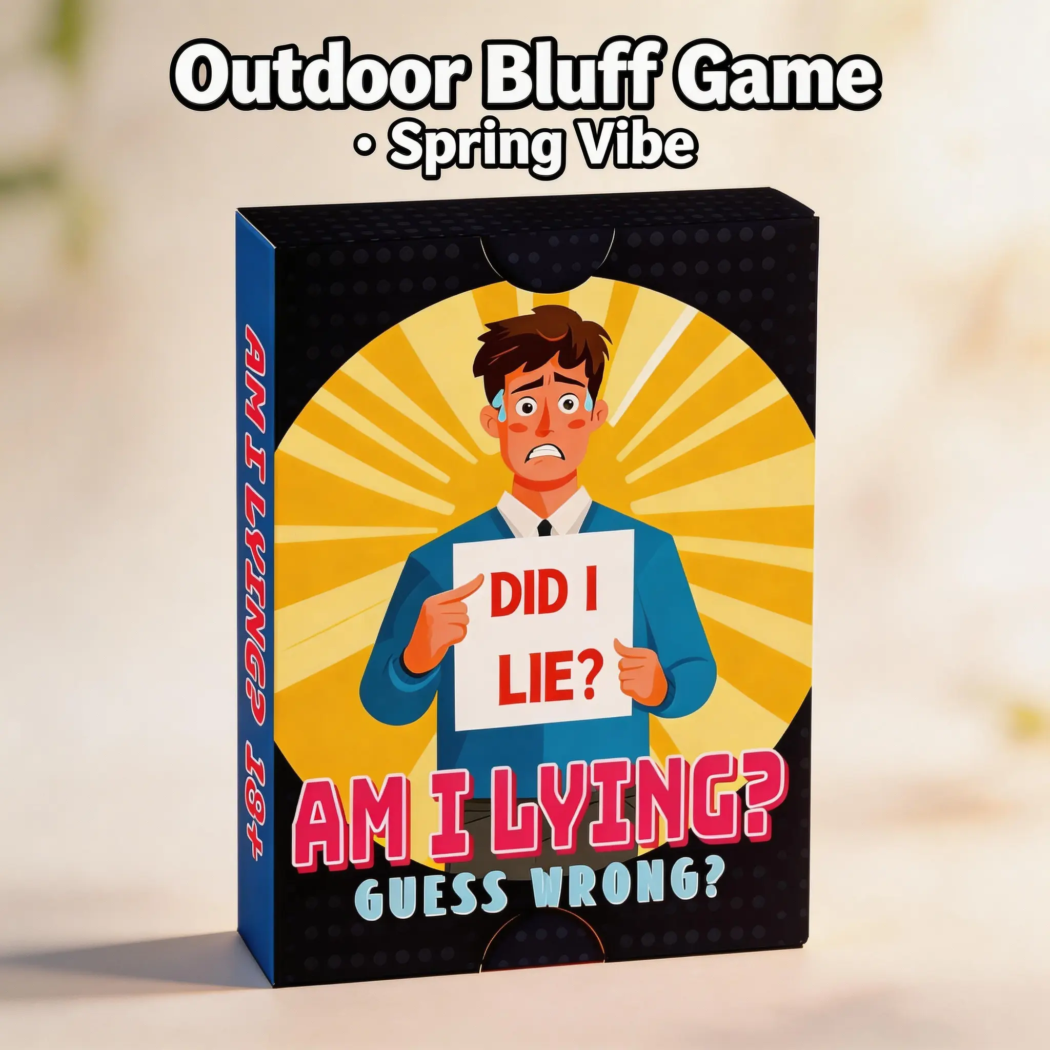AM I LYING? The Viral Bluffing Party Card Game – Fun Outdoor & Spring Break Icebreaker for Game Nights, Camping, Friend Hangouts & Holiday Gatherings, 50+ Cards, Ages 17+