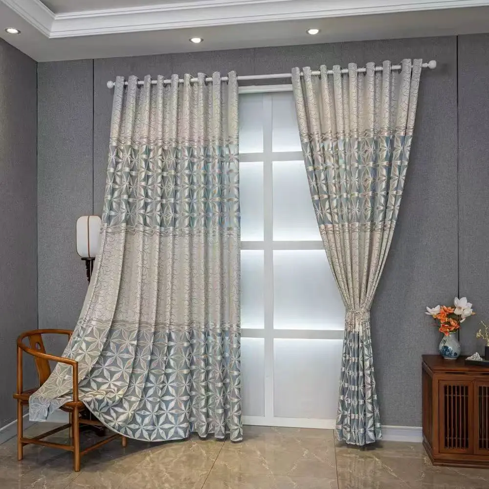 Classic Style Jacquard Sheer Window Drapes, Breathable Light Filtering Design, Perfect for Bedroom & Living Room Decor, Top Pole Pocket Installation, Home Decoration Curtain, Home Decorative Curtain