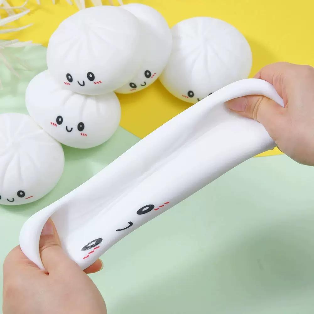 Colorful Smiling Dumpling Squishy Toy with Steamer – Soft TPR Stress Relief Fidget Toy for Kids & Adults, Cute Emoji Squeeze Ball with Steam Box, Ideal Birthday & Daily Gift