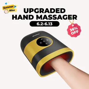CINCOM Brand New Hand Massager, Cordless Finger Massager with Heat and Vibration, Adjustable Intensity and Temperature, with Clear Visible LED Screen, Rechargeable, Comfort, Great as a Gift for Friends or Family, Comfort Neck Shoulder Relaxer Lymphatic Dr
