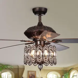 Warehouse of Tiffany CFL-8324REMO-RB 52 in. Copper Indoor Remote Controlled Ceiling Fan with Light Kit, Bronze